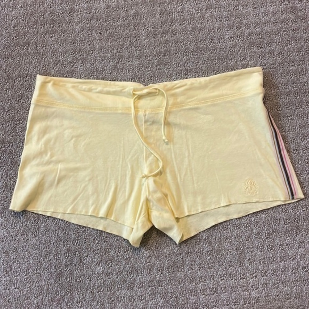 Becca Yellow Shimmer Yoga Drawstring Shorts